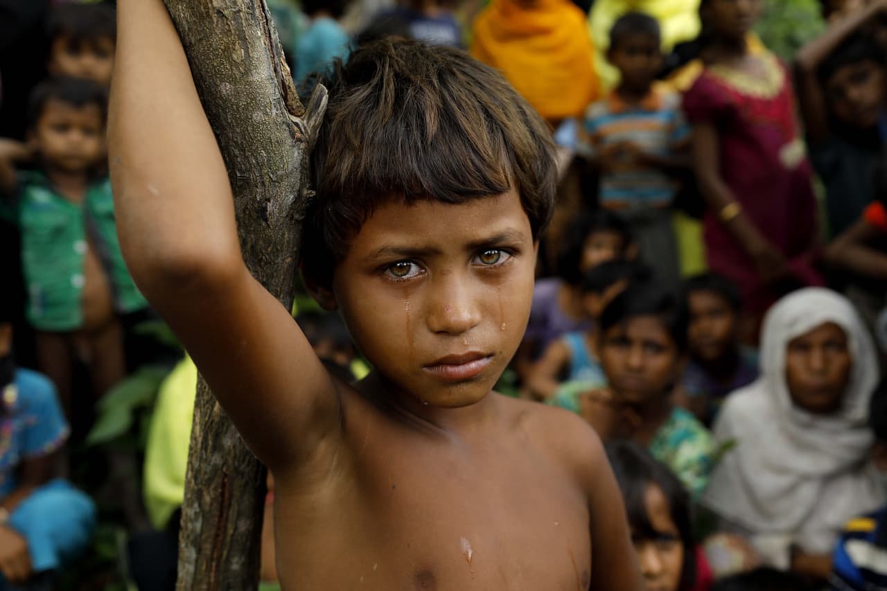 Una niña rohingya refugiada recién llegada a Bangladesh desde Myanmar en septiembre de 2017.