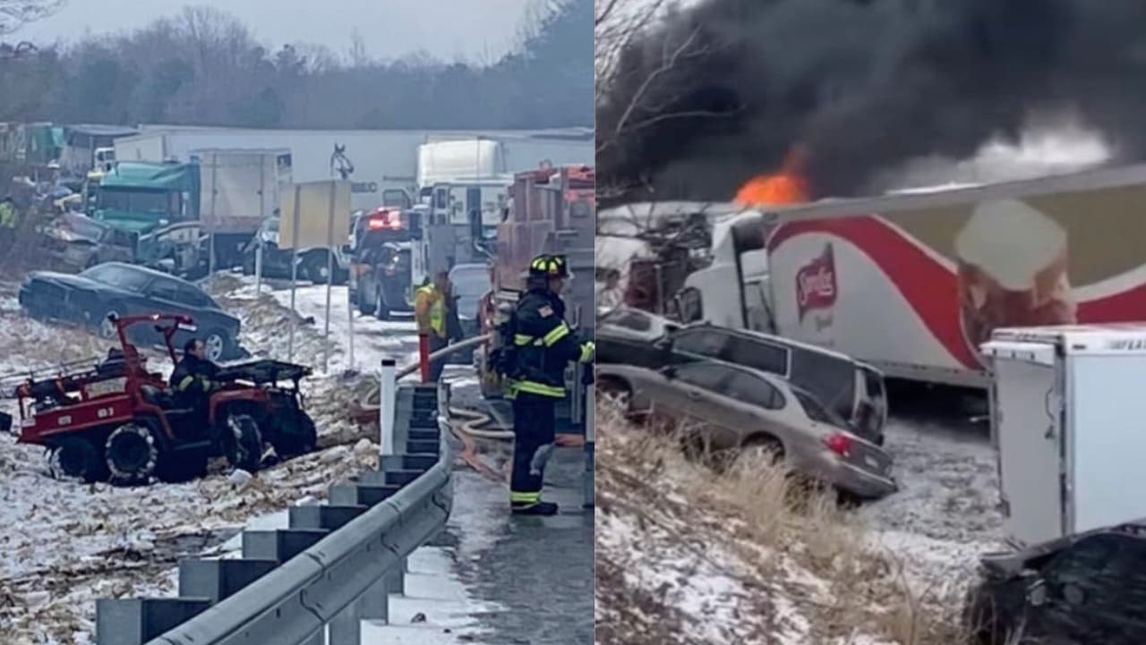 Unos 50 vehículos chocan en la I-81 en Pensilvania en medio de advertencias de tormenta de nieve