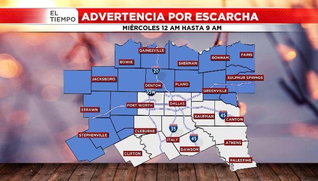 Advertencia por escarcha para esta madrugada