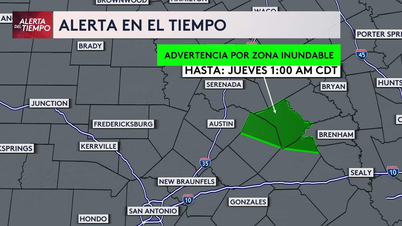 Una advertencia por inundación está vigente para Bastrop, Fayette y Lee hasta la 1 am de este jueves 20 de junio.