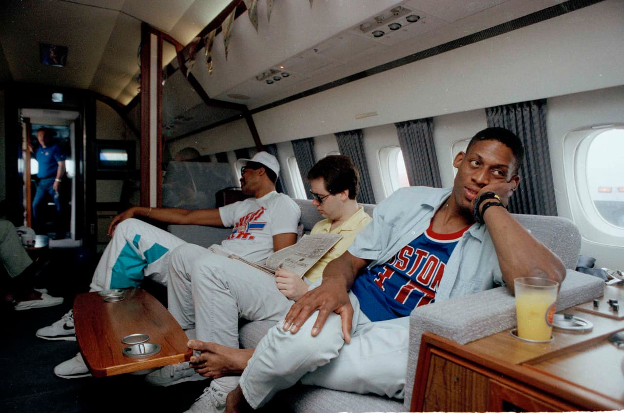 Dennis Rodman #10. Miembro del salón de la fama, marcó una época con los Detroit Pistons, uno de los mejores ala-pívot de su época.