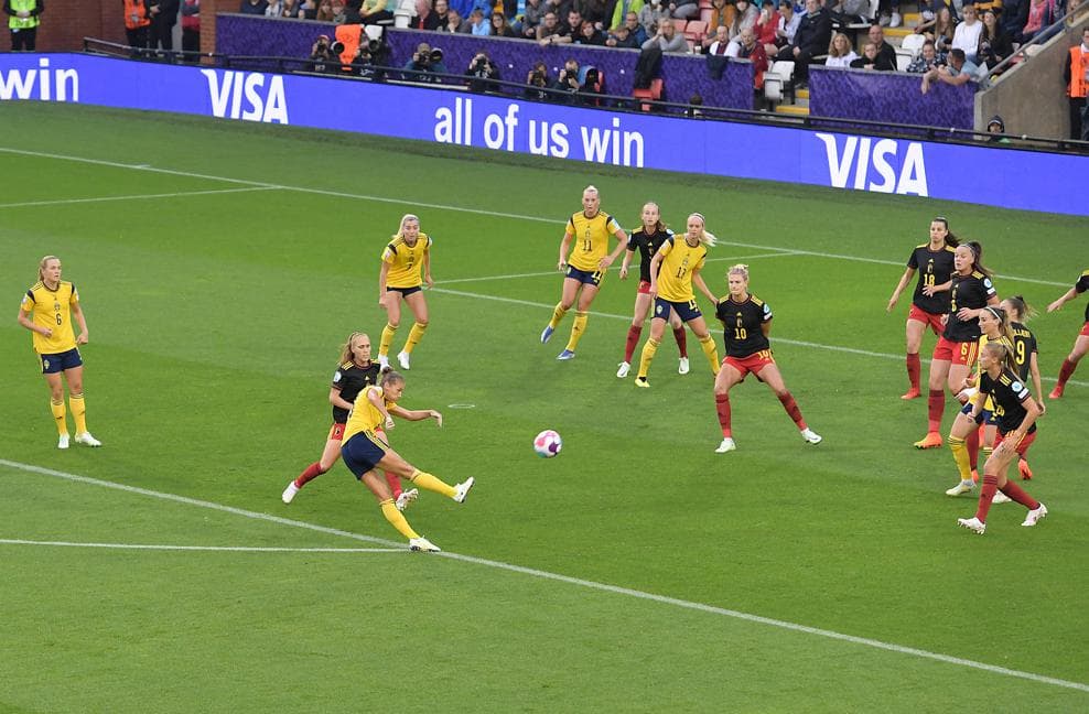 En la agonía del partido Suecia eliminó a Bélgica para llevarse el boleto a la Semifinal de la Eurocopa Femenina 2022.