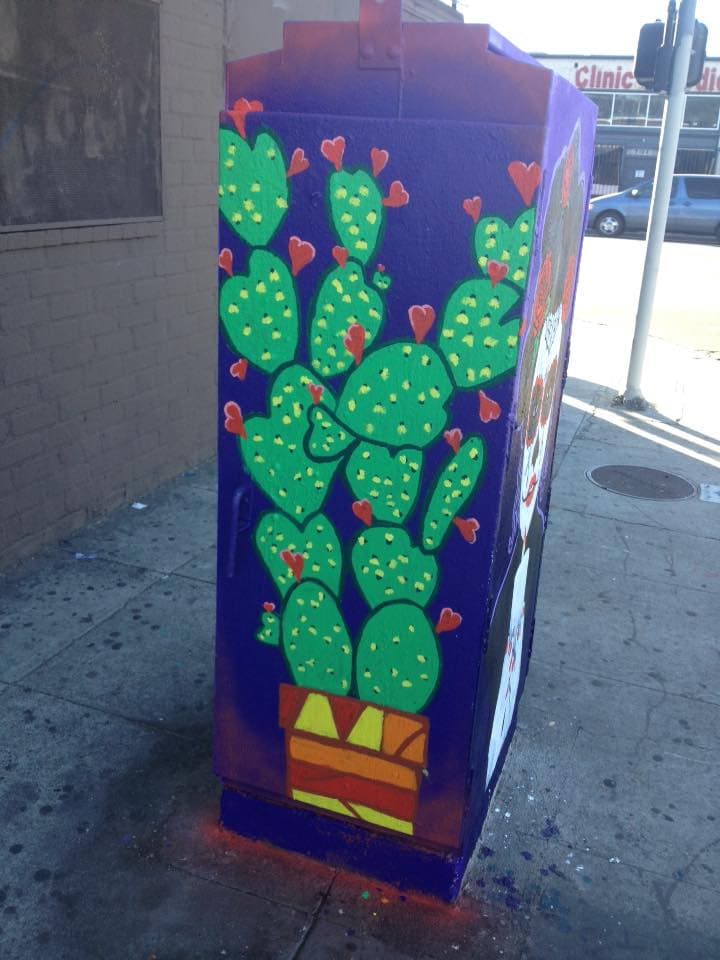 Durante dos semanas, los jóvenes tuvieron clases de pintura de mural.
