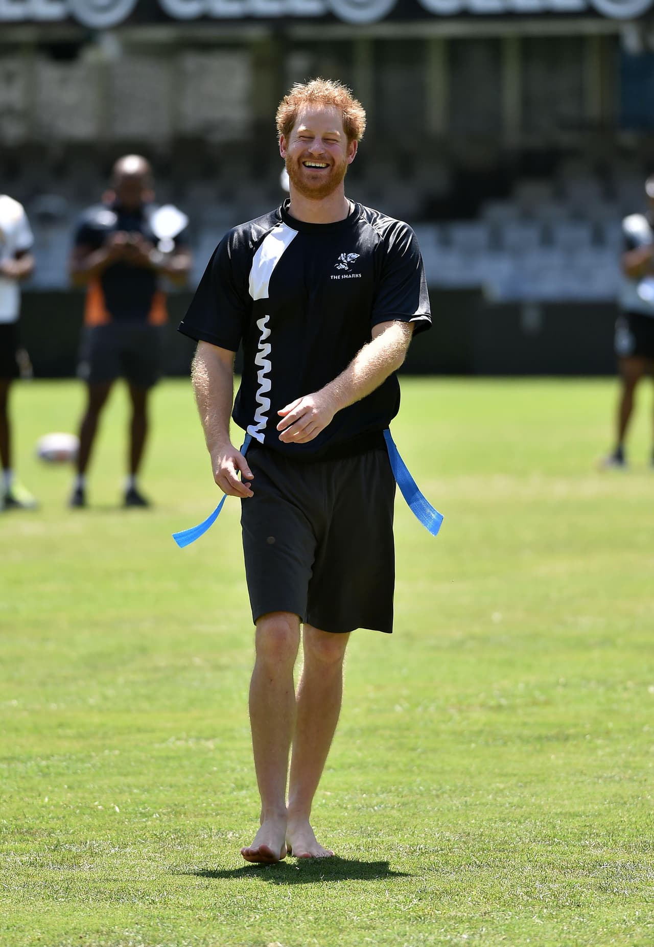 El Príncipe Harry jugando rugby en Sudáfrica