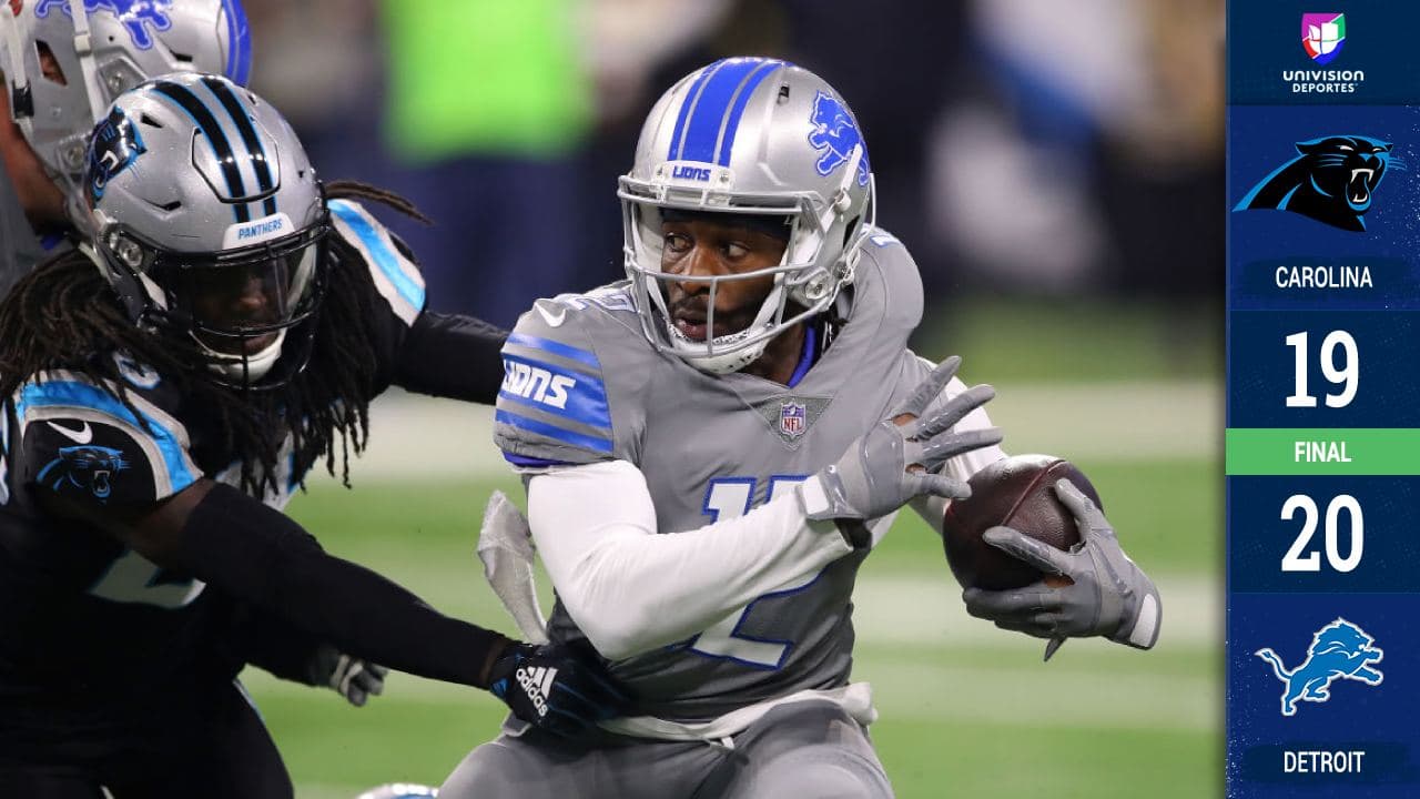 <b>Carolina 19-20 Detroit</b>. Los Panthers se las arreglaron para acercarse a los Lions al final pero el coach Ron Rivera fue por la conversión de dos puntos en vez de ir por el empate pero falló y perdió.
