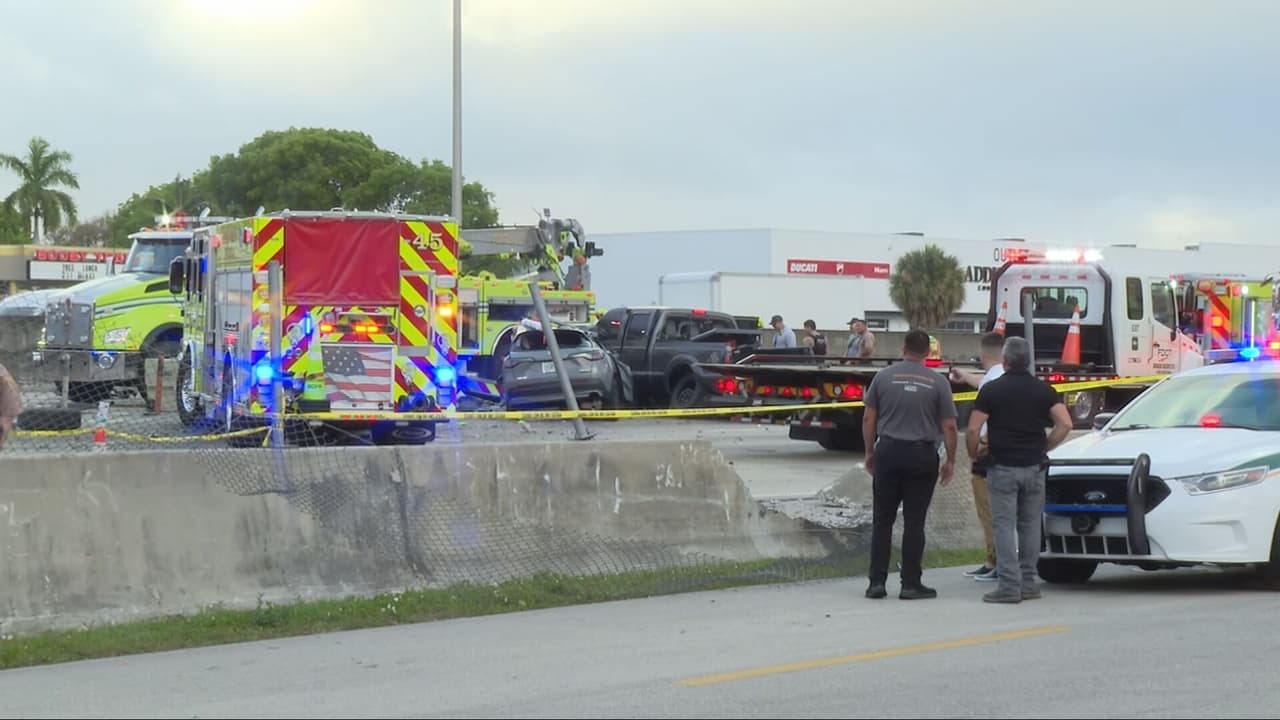 Un muerto y un herido por accidente de tráfico en la autopista Palmetto a la altura de Doral