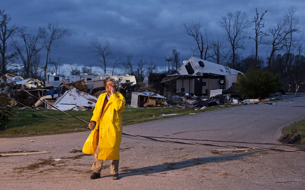 Daños en Convent, Louisiana, por paso de feroz tornado