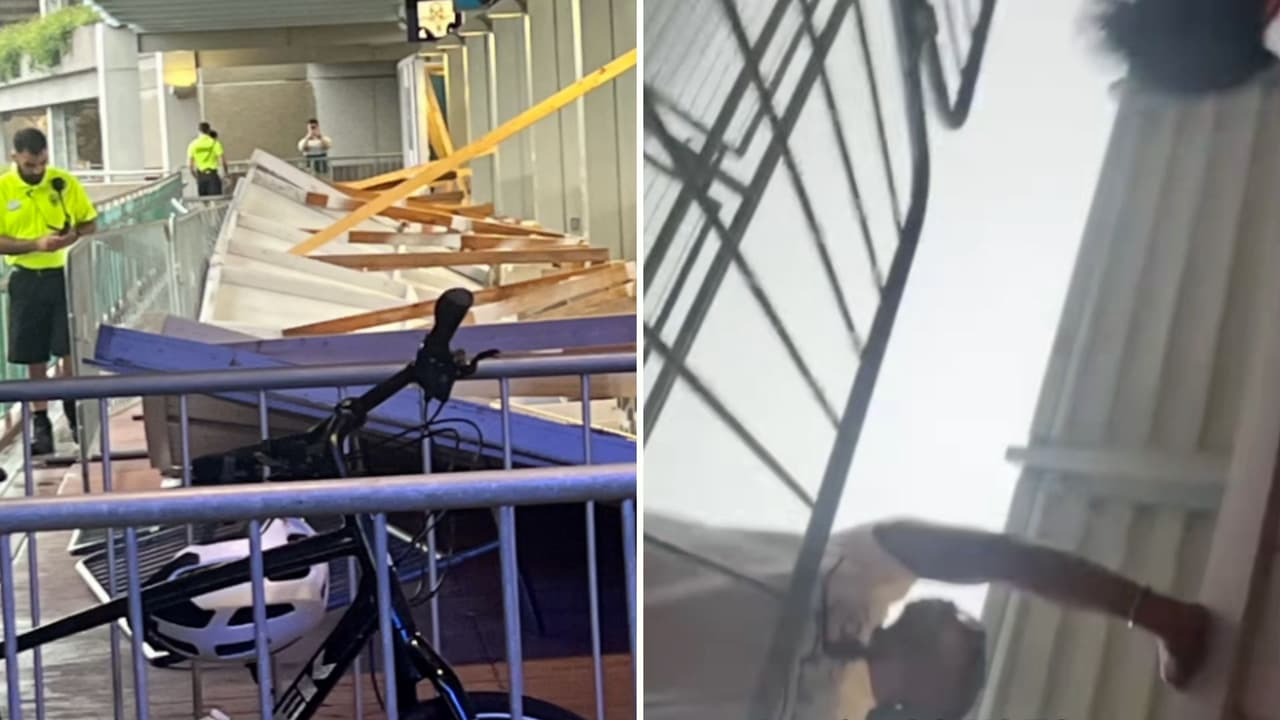 Video capta colapso de una pared temporal sobre visitantes en Universal Orlando