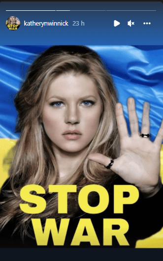 Desde que inició la invasión rusa, ha compartido una serie de imágenes mostrando su apoyo a Ucrania y pidiendo que pare la guerra.