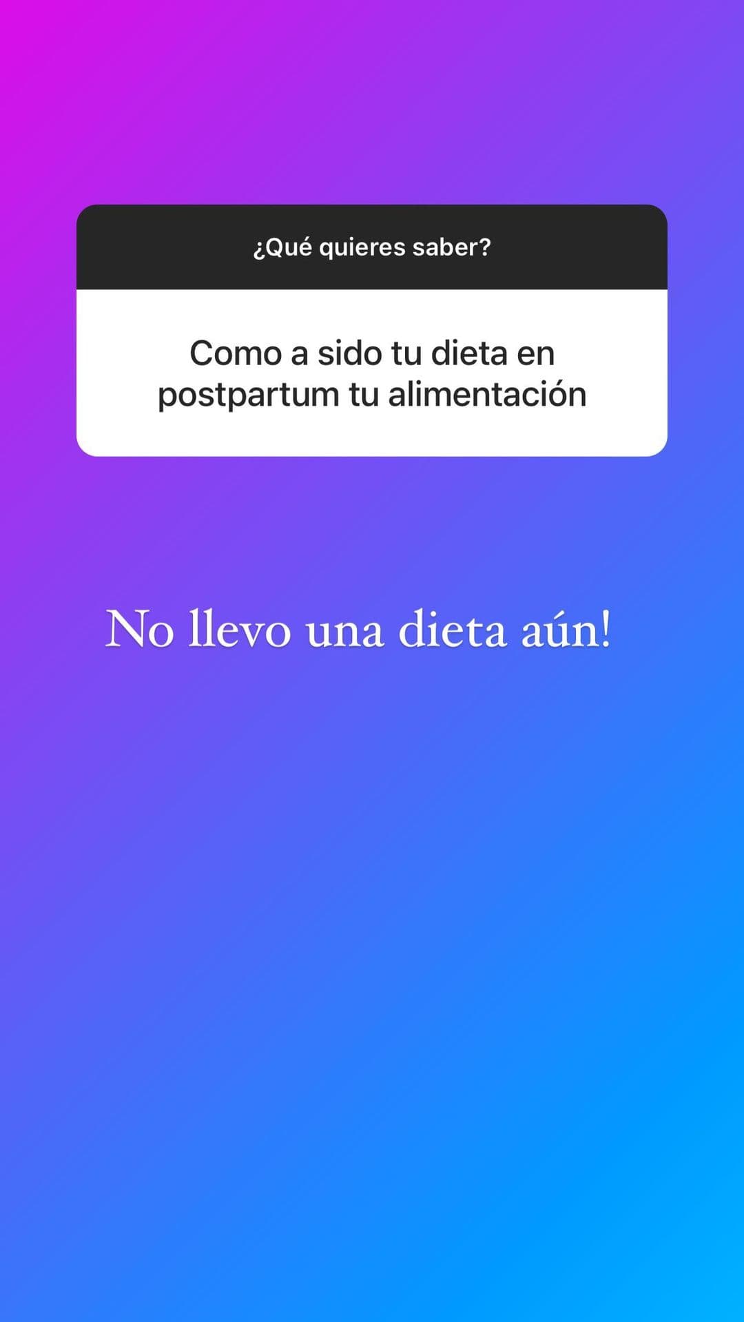 Sobre la alimentación que lleva tras el parto, Francisca contó que aún no está a dieta y el motivo es obvio.