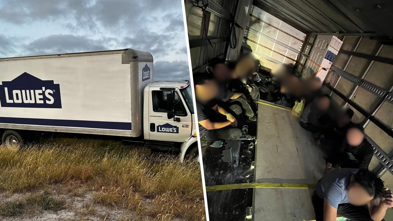 Hallan a 17 inmigrantes dentro de un tráiler; el 'coyote' fingía ser conductor de Lowe's