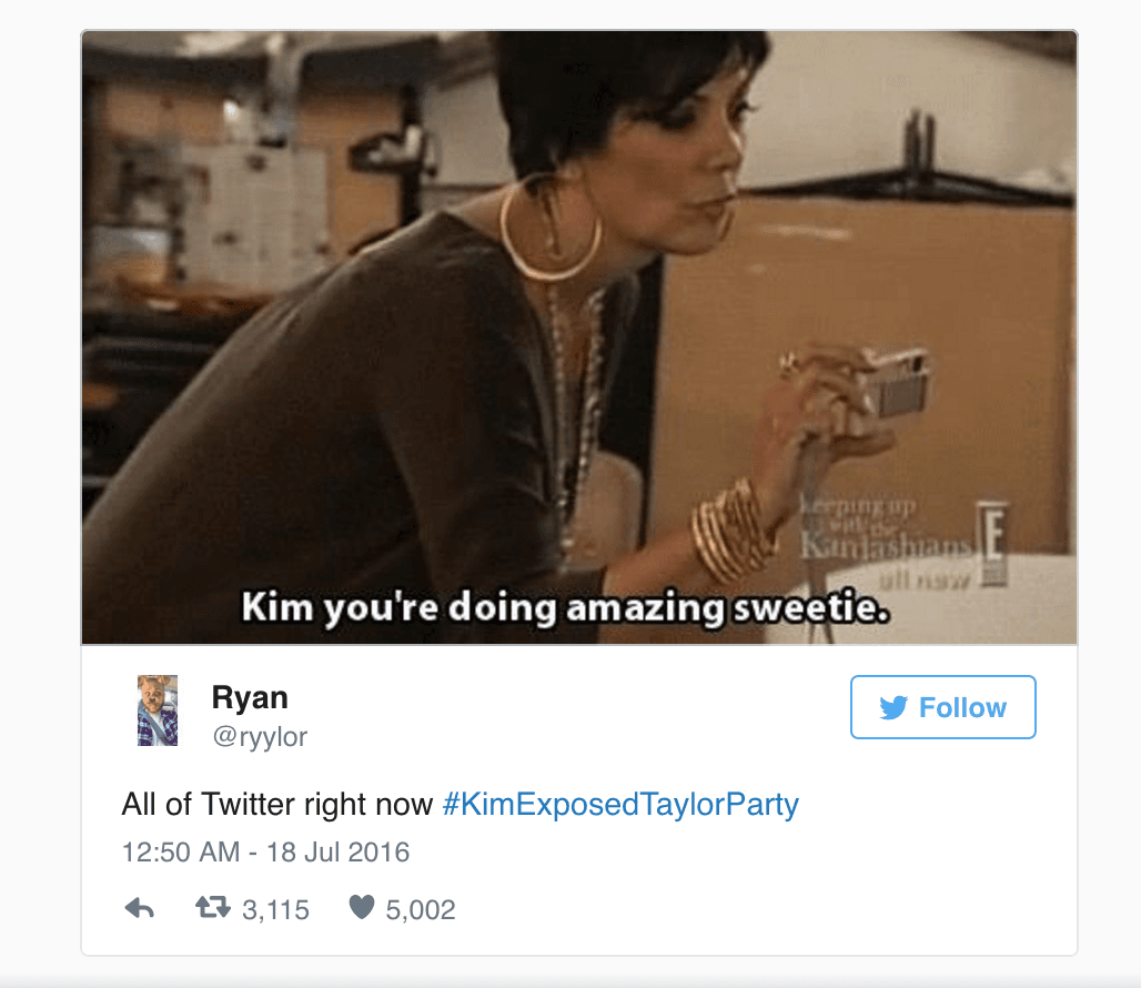 Revisa el hashtag #KimExposedTaylorParty para más memes del tema.