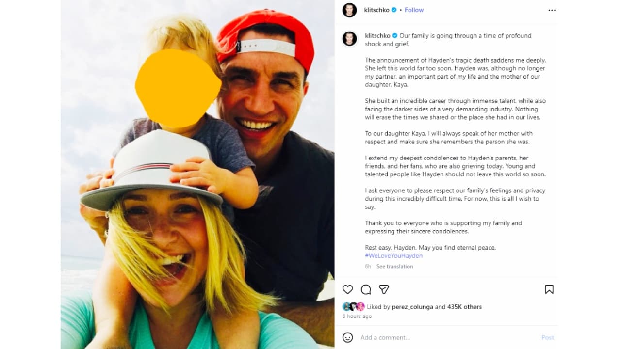 Wladimir Klitschko rompe el silencio sobre la muerte de su ex y madre de su hija, Hayden Panettiere.