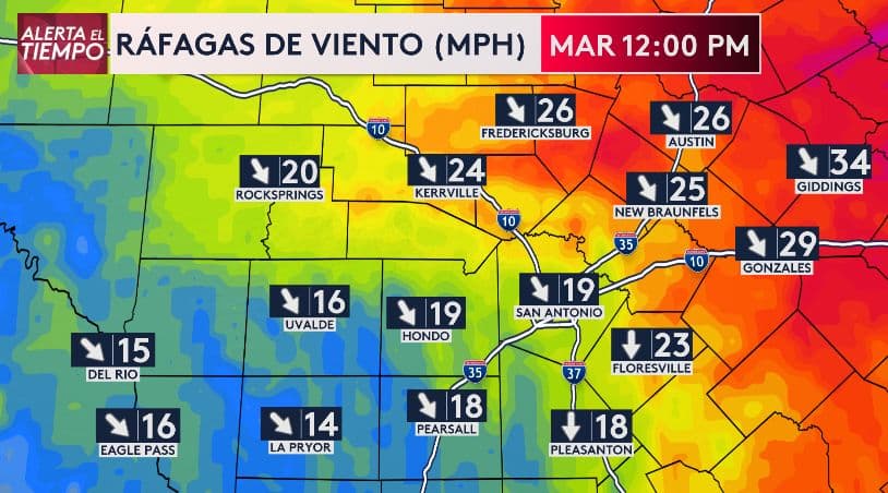 Estos serán los lugares más afectados por el viento.
