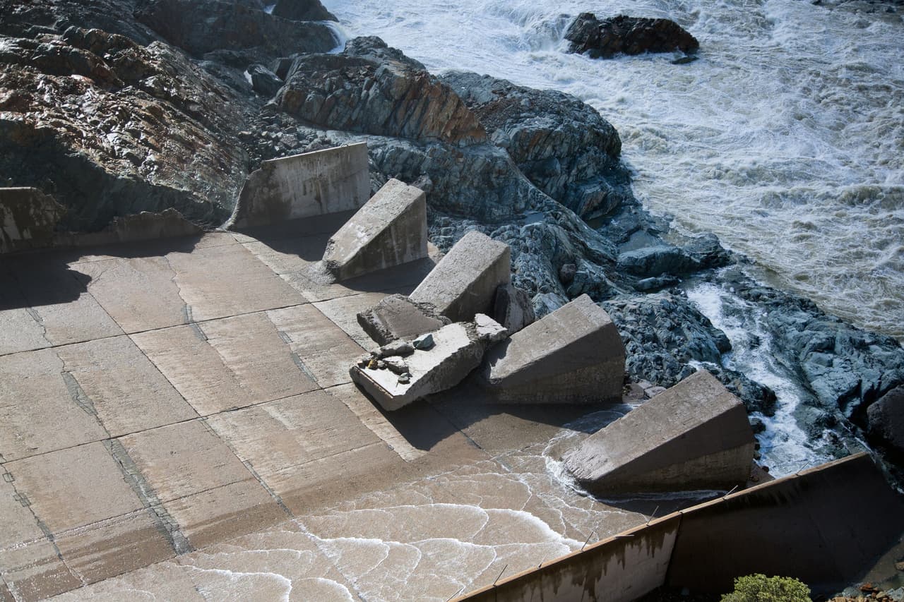 La desembocadura de la rampa quedó inutilizada y severamente dañada este mes de febrero.
