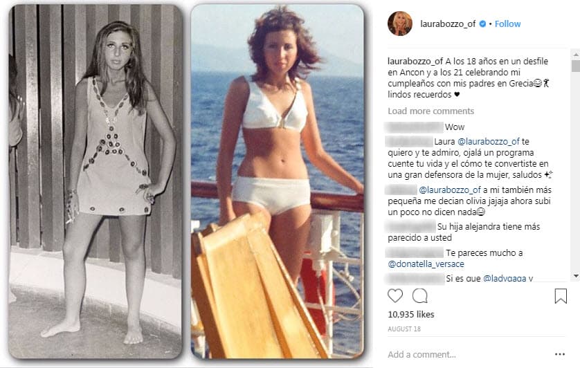 "A los 18 años en un desfile en Ancon. Y a los 21 años celebrando mi cumpleaños con mis padres en Grecia. Lindos recuerdos", escribió la presentadora de origen peruano.
