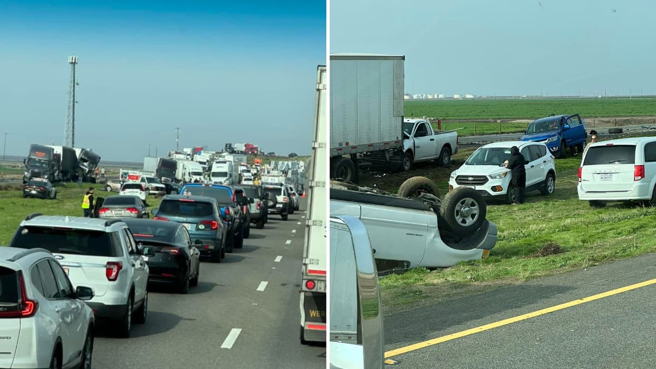 Dos personas muertas, nueve heridas y 35 vehículos involucrados en un choque en la Interestatal 5