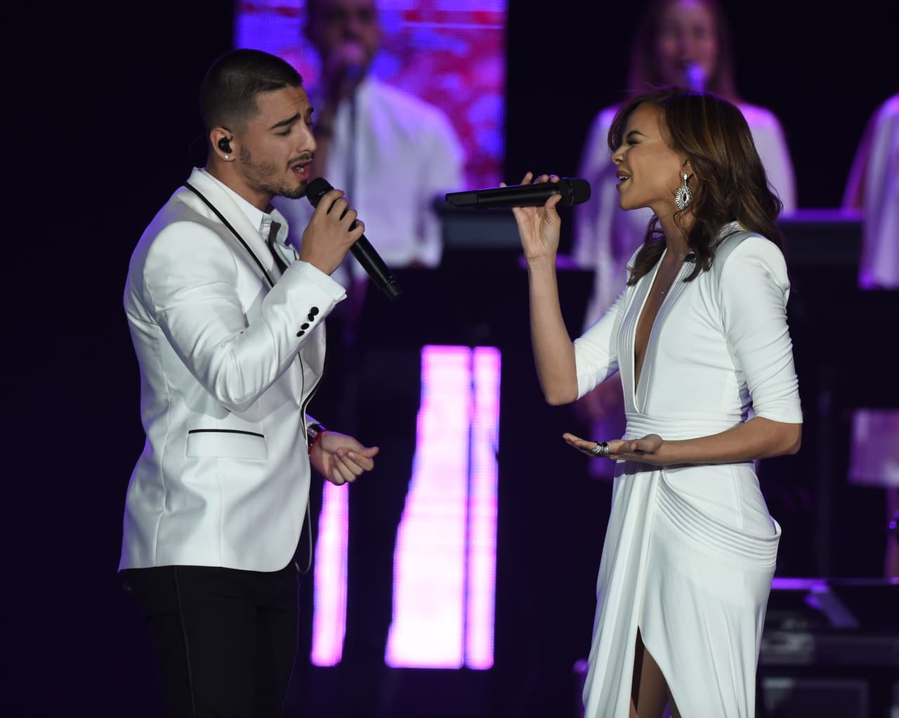 Junto a Maluma, Leslie ha logrado una conexión especial. Los dos cantaron el tema 'Tengo un Amor'.