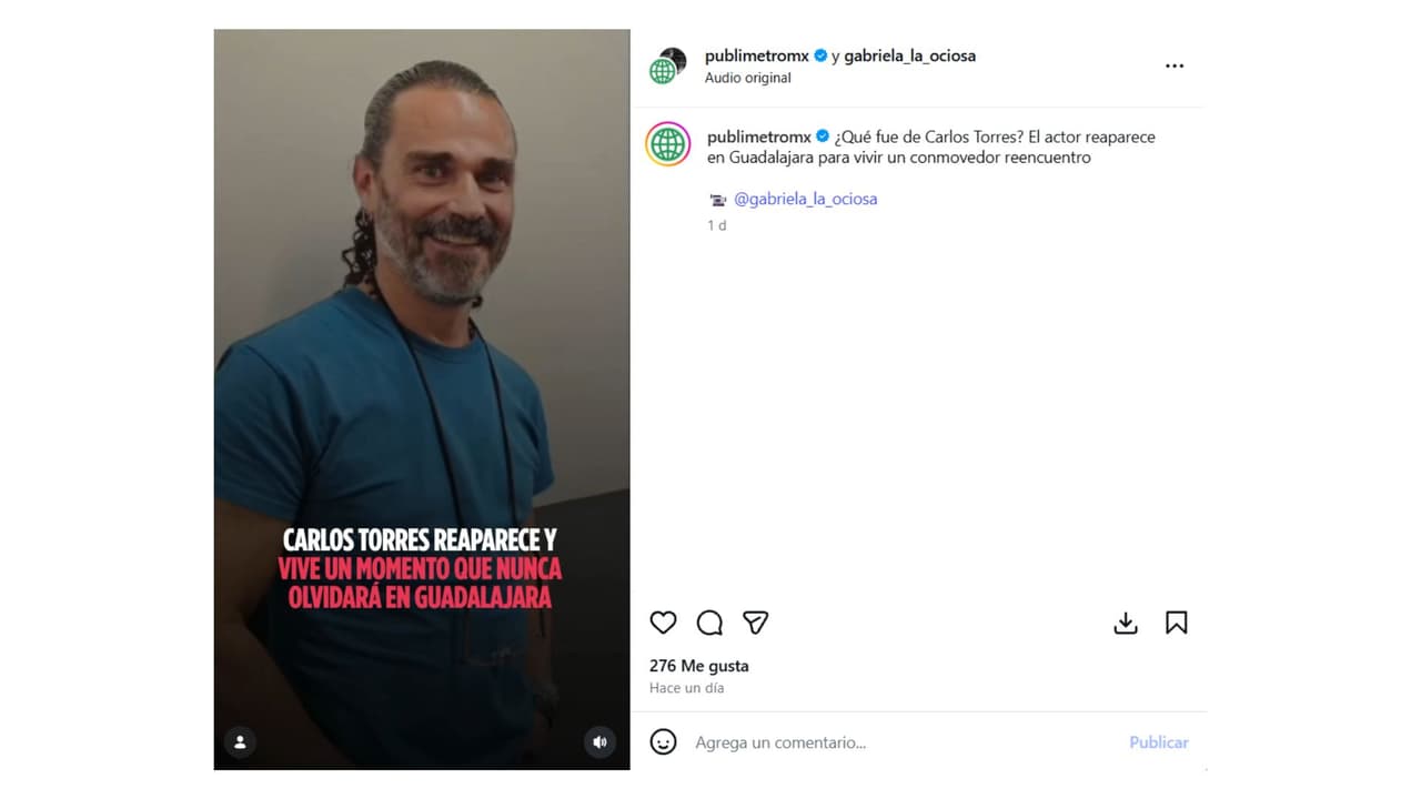 Así fue captado el actor Carlos Torres.