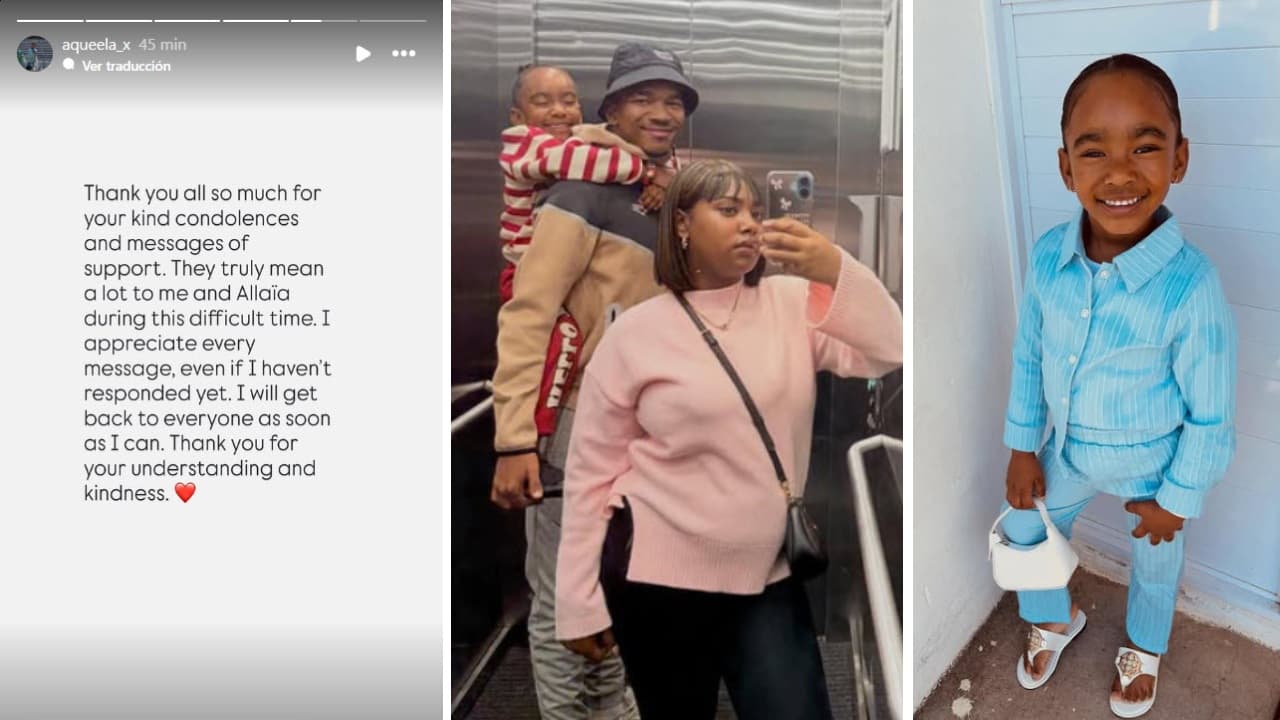 Aqueelah Adendorf agradeció el apoyo; Jayden Adams junto a su pareja y su hija Allaïa.