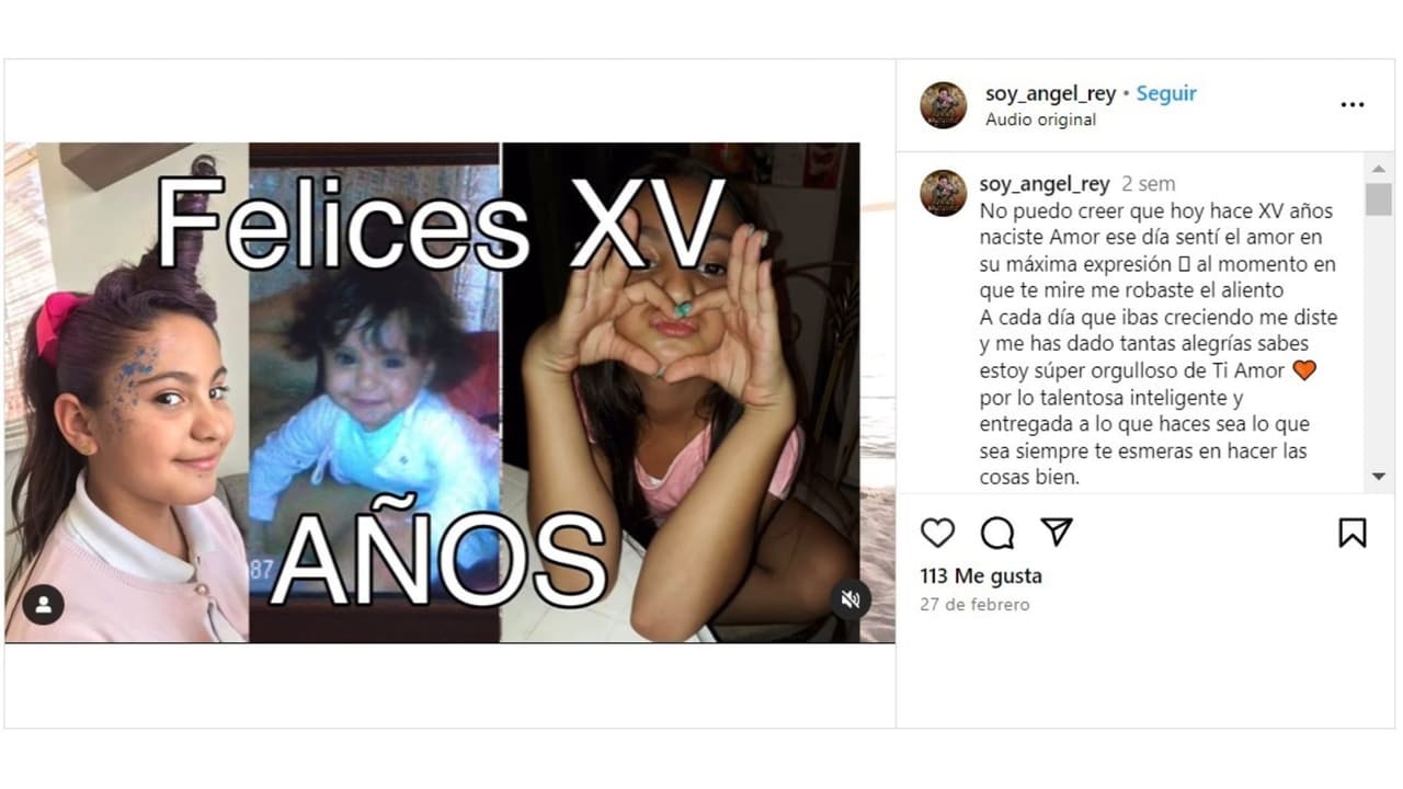 Ángel Vázquez celebró a su hija por su cumpleaños número 15.