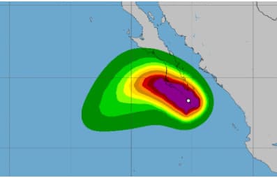 Tras tocar tierra en Los Cabos, Olaf se degrada a categoría 1 y vuelve a salir al Océano Pacífico: sigue aquí su trayectoria