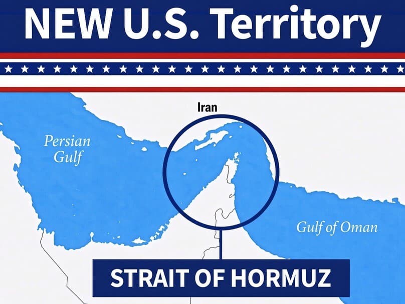 Como parte de sus amenazas contra Irán, el presidente Donald Trump publicó el 18 de agosto de 2026 la imagen de un mapa en su cuenta de Truth Social, en donde identifica el estrecho de Ormuz con la leyenda “NEW U.S. TERRITORY” (“Nuevo territorio de Estados Unidos”).