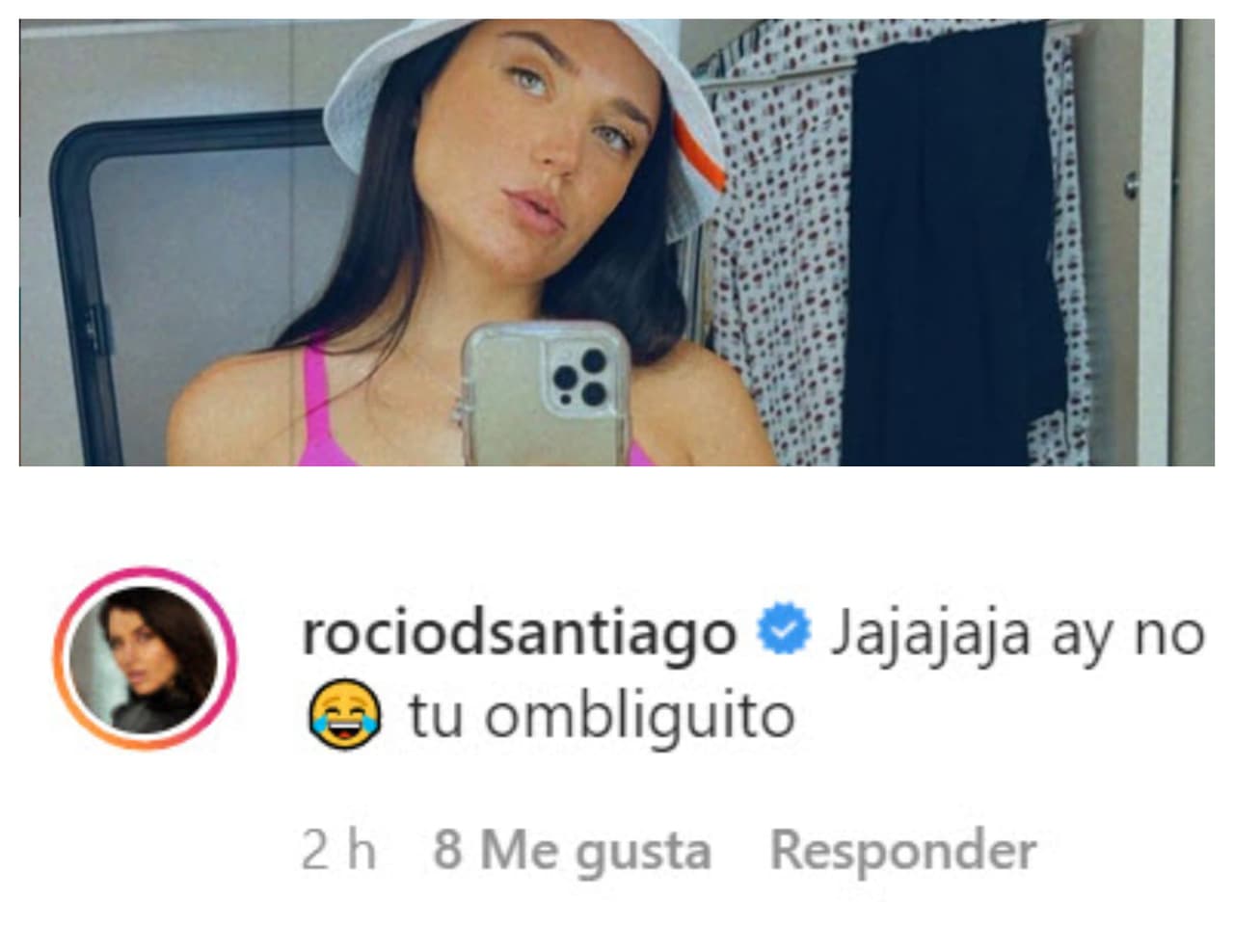 Rocío de Santiago, quien fue su compañera de elenco en
<b>Te Doy La Vida</b>, fue la actriz a la que al parecer le dio ternura su "ombliguito" y hasta se lo chuleó.
<br>