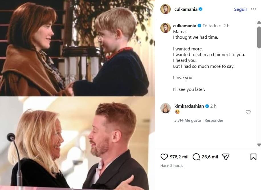 Macaulay Culkin compartió un sensible mensaje póstumo para Catherine O'Hara.
