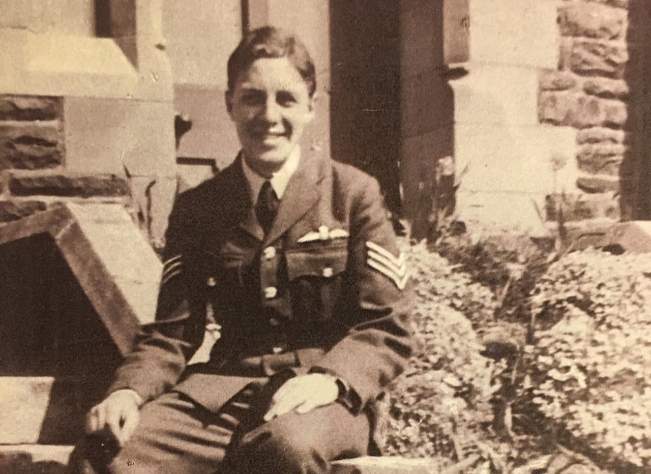 Michael E Adams in his RAF uniform in 1941, shortly before being shot down.