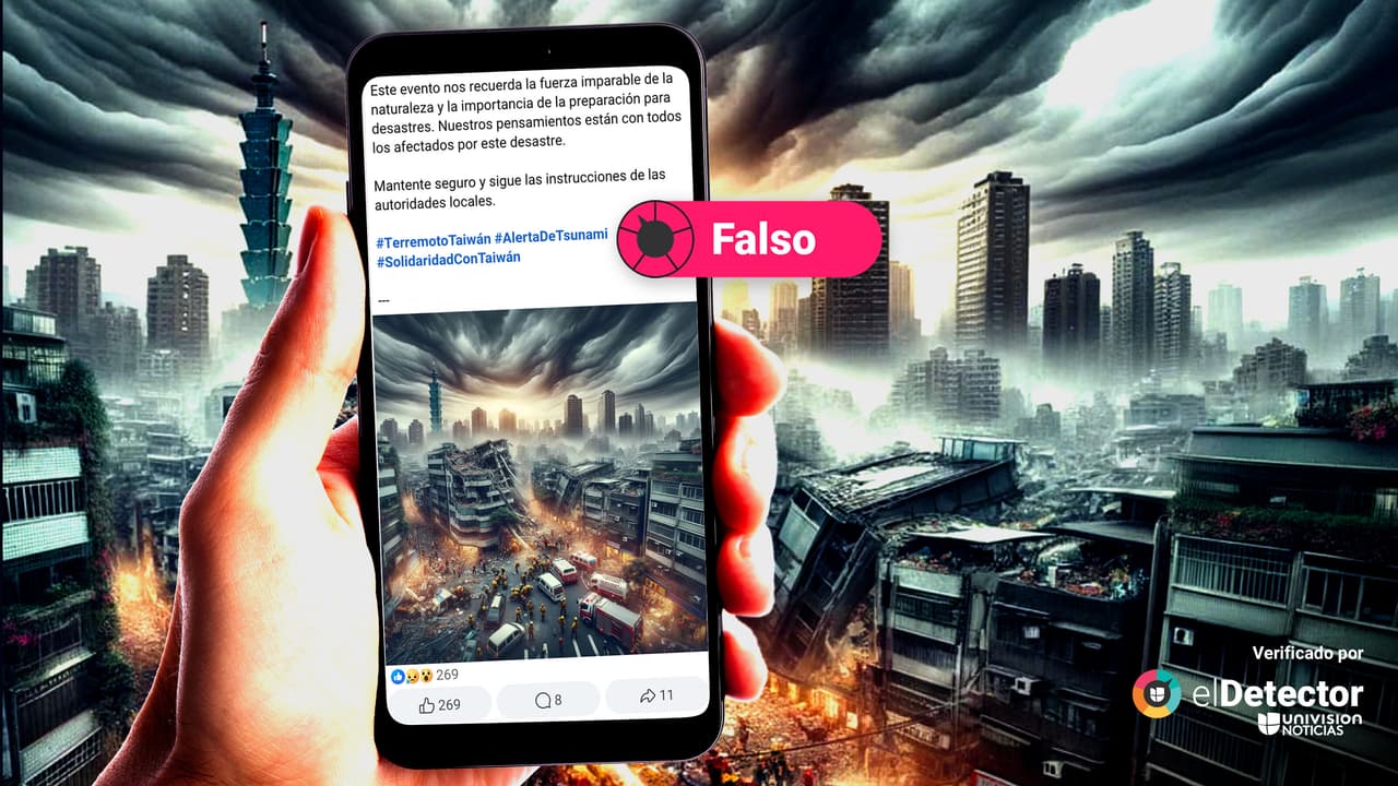 Es falso que esta imagen sea de los rescates tras el terremoto en Taiwán del 3 de abril: está generada con inteligencia artificial