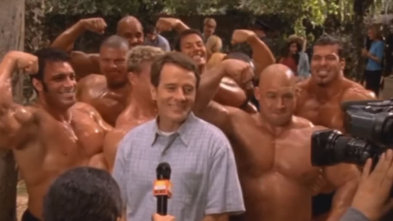 Hal se hace amigo de un grupo de hombres musculosos y les da ordenes.