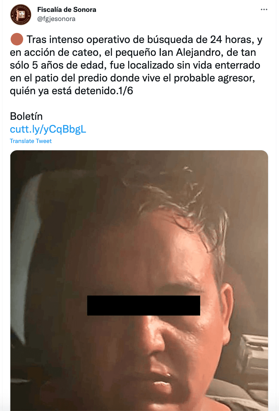 Arrestan a Martín "N" El Berrú como presunto sospechoso de la muerte del niño.