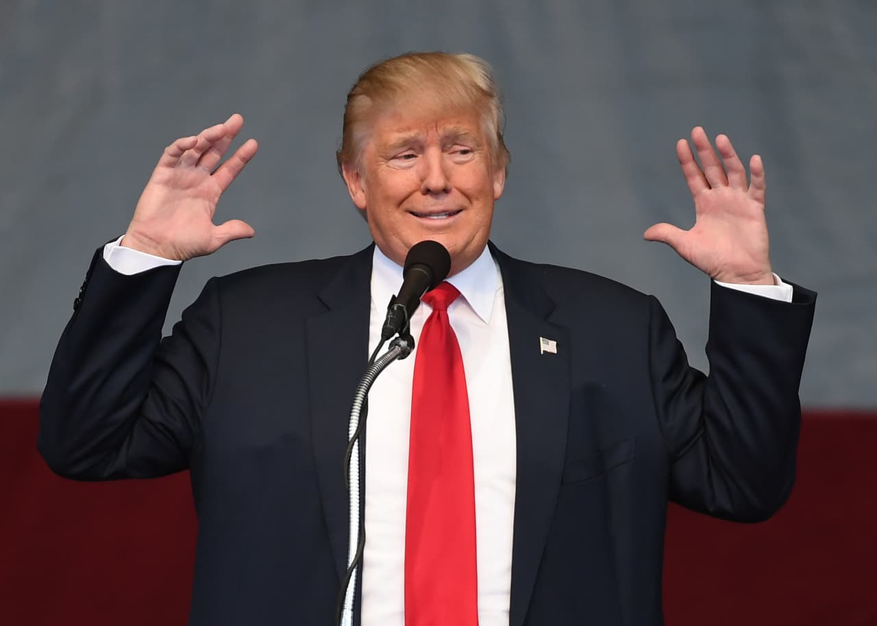 HENDERSON, NV - OCTOBER 05: Republican presidential nominee Donald Trump speaks during a campaign rally at the Henderson Pavilion on October 5, 2016 in Henderson, Nevada. Trump is campaigning ahead of the second presidential debate coming up on October 9 with Democratic presidential nominee Hillary Clinton. (Photo by Ethan Miller/Getty Images)