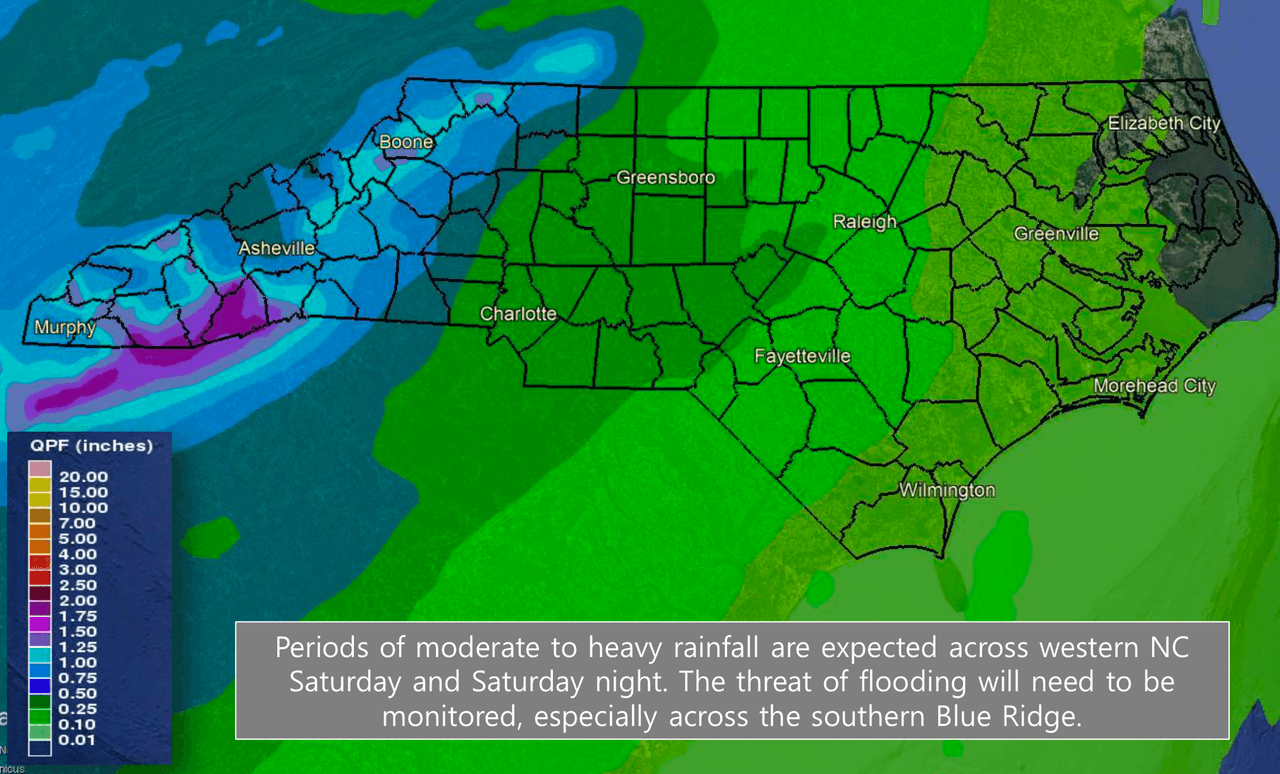 Pronóstico de lluvia en pulgadas
