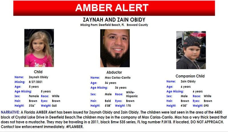 Cancelan Alerta Amber por dos niños de 5 y 6 años en Broward