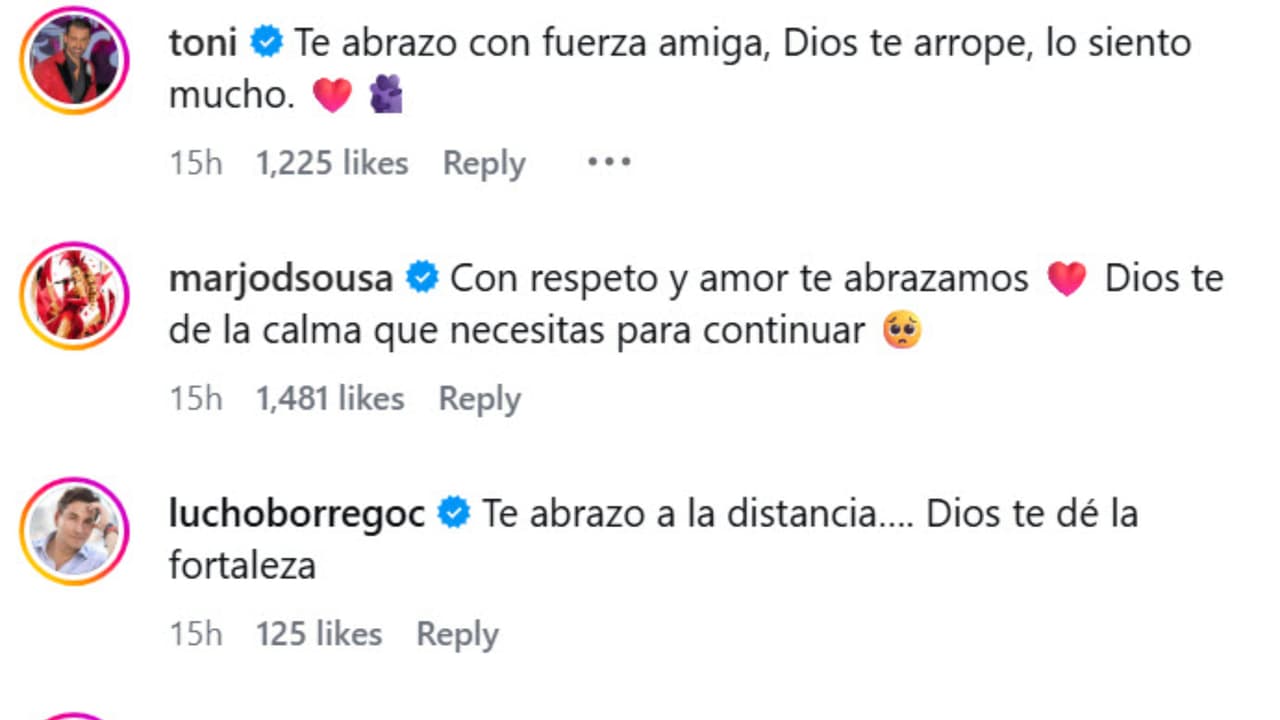 Toni Costa y Marjorie de Sousa son solo algunos de los muchos famosas y famosas que se han volcado en arropar a Aylín Mujica ante el dolor que enfrenta.