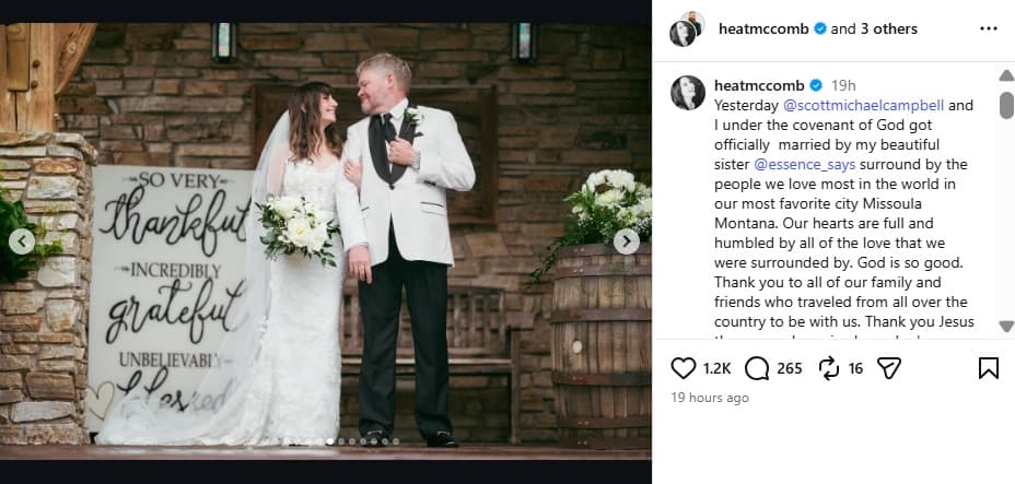 Heather McComb, exesposa de James Van Der Beek, se casó con Scott Michael Campbell.