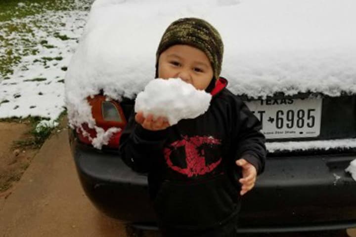 Muchos aprovecharon el raro evento para tomarse fotos, jugar con la nieve y construir el tradicional muñeco navideño.