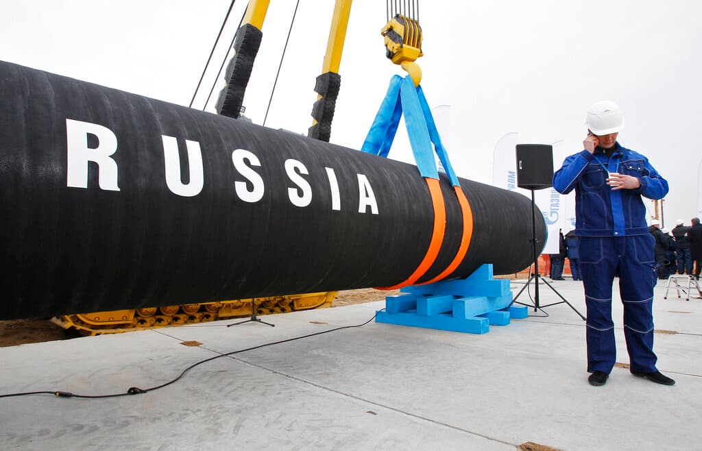 Gasoducto ruso en construcción.