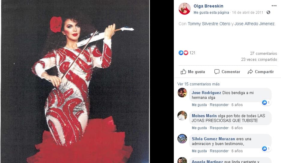 Para entonces, había dejado atrás
<b>su timidez y los vestidos largos</b> y se atrevía a hacer sus espectáculos musicales en bikini, en los mejores cabarets de México, según contó al diario
<b><a href="https://www.eluniversal.com.mx/espectaculos/farandula/olga-breeskin-fascino-con-su-cuerpo-y-fue-una-mujer-sin-escrupulos" target="_blank">El Universal</a></b>.