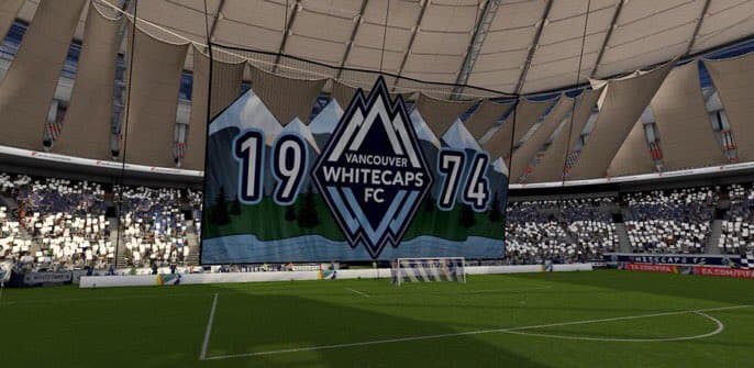 Los Whitecaps de Vancouver con un tifo que recuerda sus orígenes.