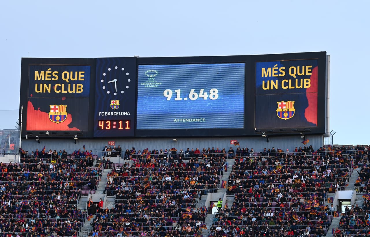 El Barcelona ingresó 91 mil 648 aficionados al Camp Nou ante el Wolfsburgo para convertirse en el partido femenil con más asistentes de la historia.