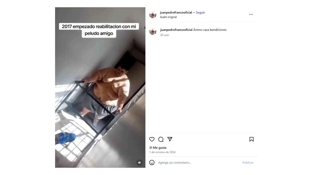 Así comenzó su rehabilitación en 2017.