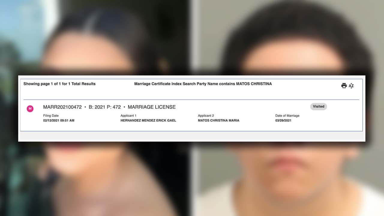 <b> </b>Christina María Matos y Eric Gael Hernández estaban casados.