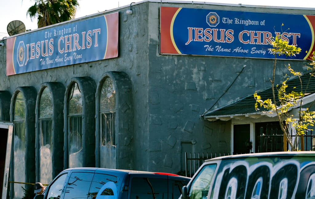 El frente de la Iglesia Reino de Jesucristo se ve en la sección Van Nuys de Los Ángeles el 29 de enero de 2020.