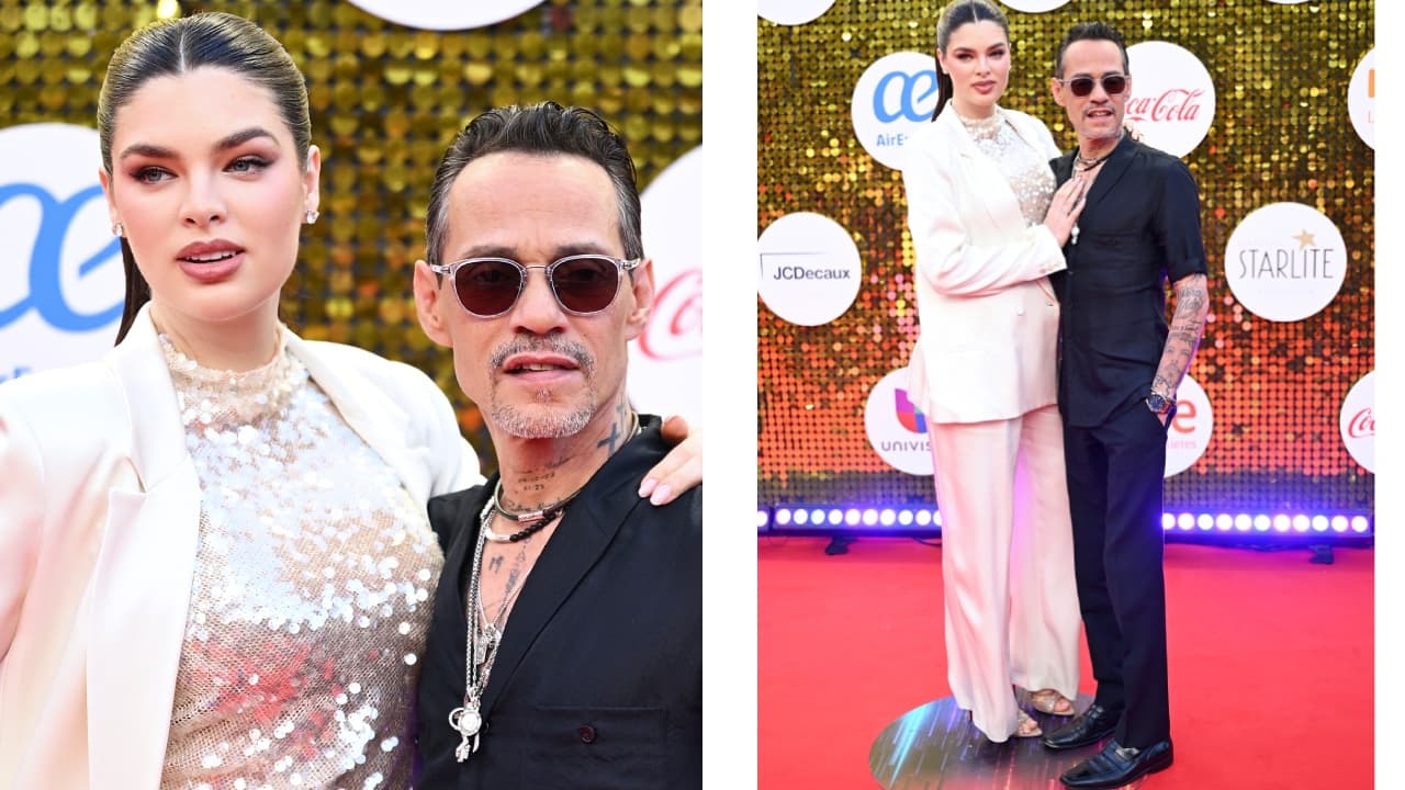 Así lucieron Nadia Ferreira y Marc Anthony en la alfombra roja de Premios Juventud 2026.