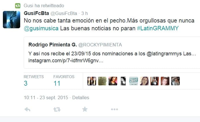 La fiesta por las nominaciones está a todo lo que da en las redes sociales y los artistas ya se preparan para el show este 19 de noviembre en Las Vegas.