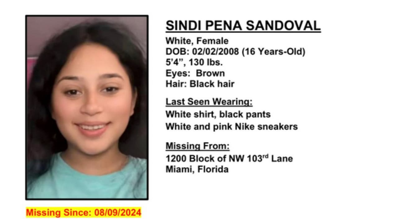 Policía de Miami-Dade busca a adolescente hispana de 16 años desaparecida por más de un mes