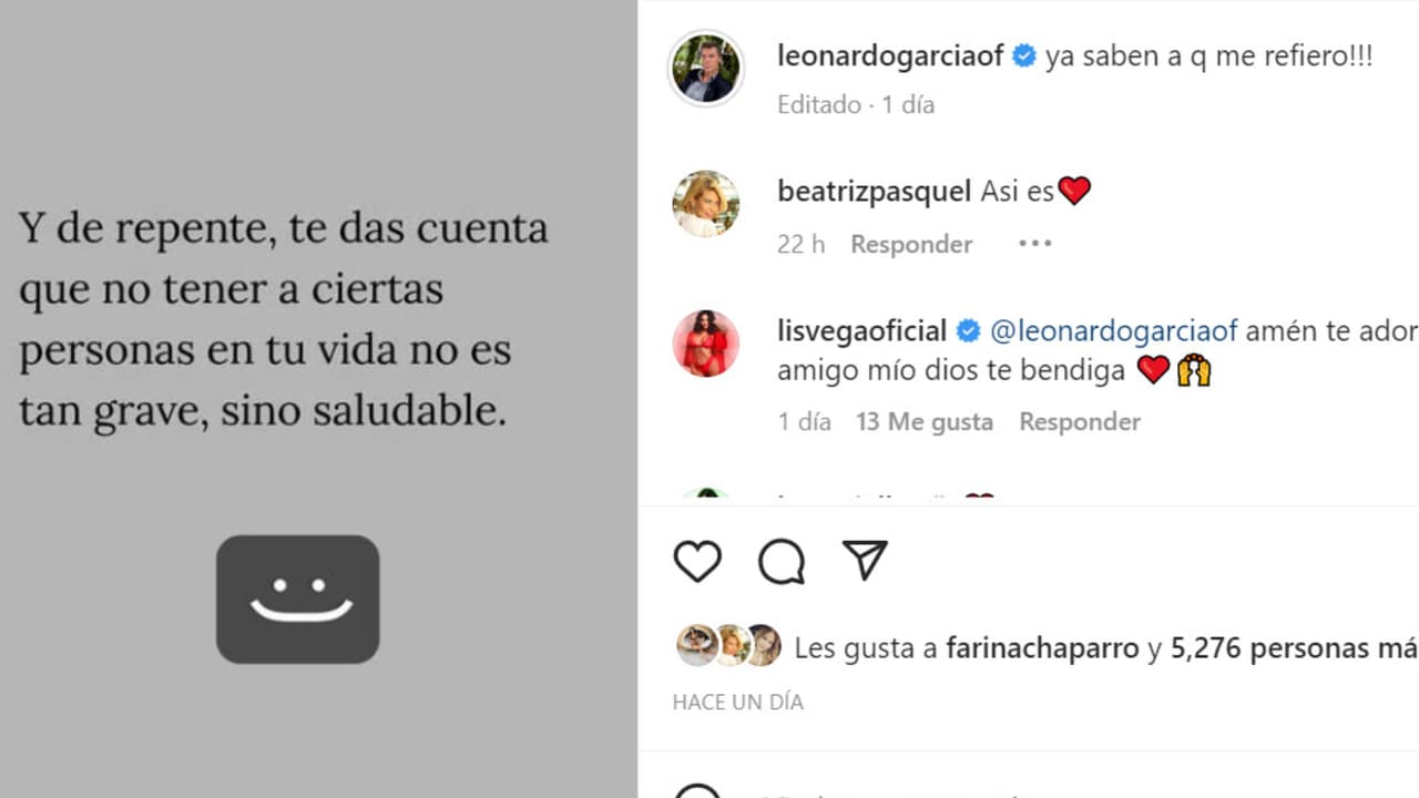 Este fue el mensaje que Leonardo García publicó tras ser llamado "cretino" por su padre Andrés García.